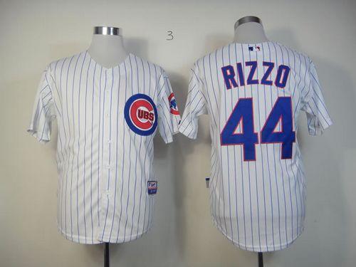Cubs #44 Anthony Rizzo White Cool Base Stitched MLB Jersey - Click Image to Close